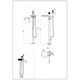 Смеситель STICK напольный CHROME TOUCH CHROME 129-CRCR.2