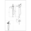Смеситель STICK напольный MATT GOLD MARBLE GREY 129-MG-MR-GR