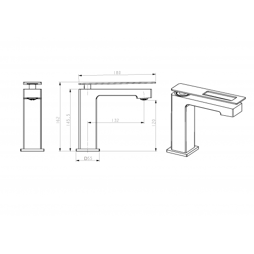Смеситель Q для умыв. низ. GoldGold_Комплект 141-GG