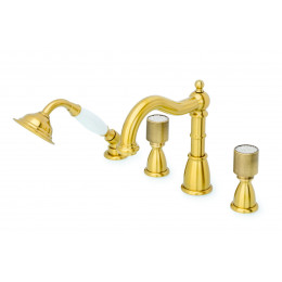 Смеситель врезной 4отв. ROYAL CRISTAL, бронза_Комплект 391-Royal/CRST