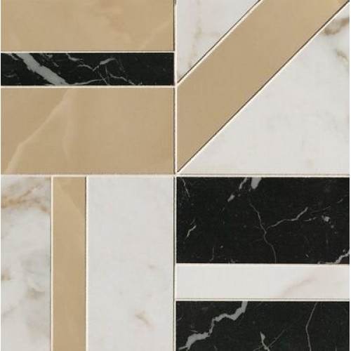 ROMA G. CALAC. DELICATO/ONICE MIELE/NERO ELEG. DECO MOSAICO