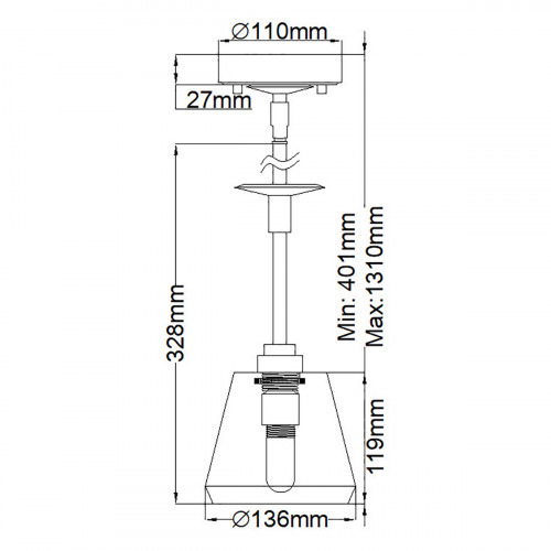 Подвесной светильник для ванных комнат Elstead Lighting, Арт. BATH-AGATHA1P-PC