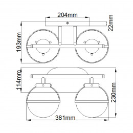 Бра для ванных комнат Hinkley, Арт. HK-HOLLIS2-C-BK-BATH