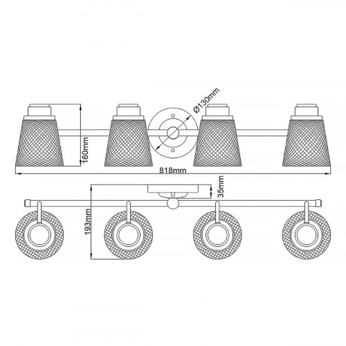 Бра для ванных комнат Quintiesse, Арт. QN-HUDSON4-BATH