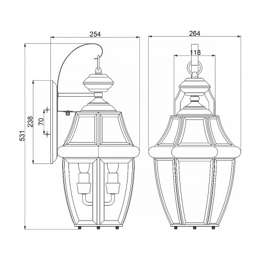 Настенный фонарь Quoizel, Арт. QZ-NEWBURY2-L-PB