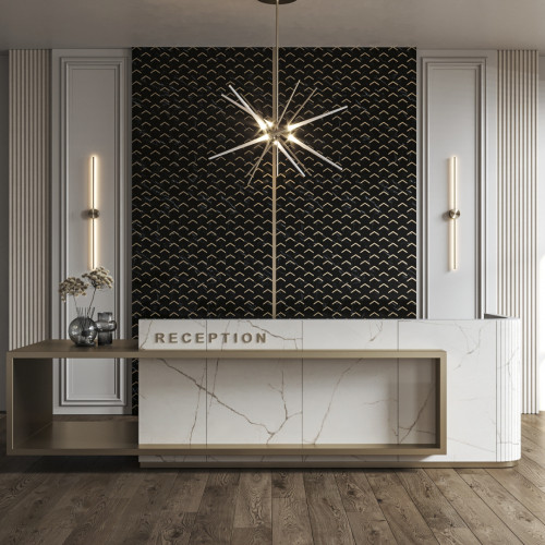 Orro lux (мозаичные декоры премиум класса) из мрамора с латунными вставками