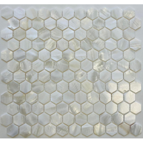 PIX751 из натурального перламутра, чип HEX25 мм, сетка 285х295х2 мм