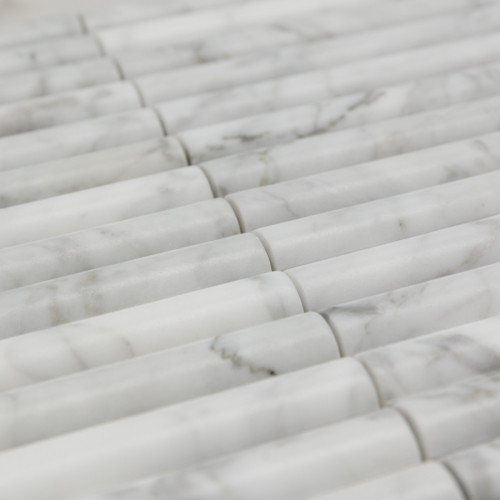 PIX 342 Bianco Carrara, Convex, чип 20х151 мм, сетка 300х3