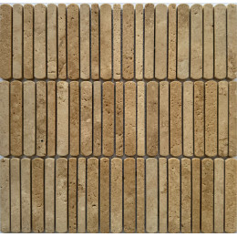 PIX 358 Yellow Travertine, чип 10/12/15*100 мм, сетка 300х305x8 мм, Полированная