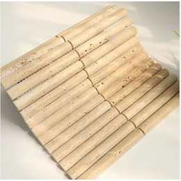 PIX 362 Yellow Travertine, Convex, чип 20х151 мм, сетка 300х305х12 мм, Матовая