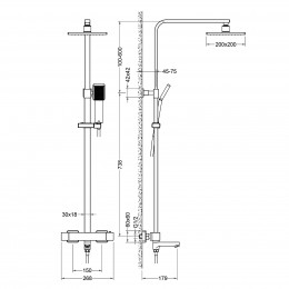 Душевая система с термостатом Timo Tetra-thermo SX-0169/00 хром