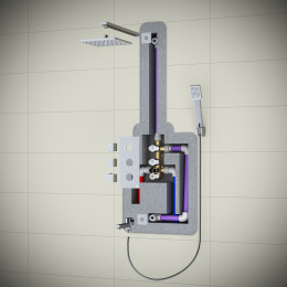 Душевая система встроенная с термостатом Timo Tetra-thermo SX-0199/03SM черный