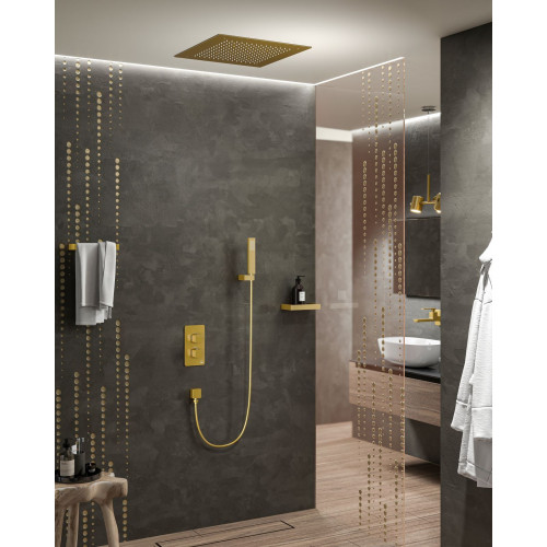 Душевая система встроенная с термостатом Timo Petruma SX-5029/17SM золото матовое