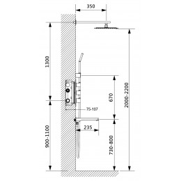 Душевая система встроенная с термостатом Timo Petruma SX-5049/03SM черный