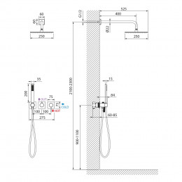Душевая система встроенная Timo Caisa SX-9069/17SM золото матовое