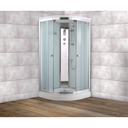 Comfort T-8801 Fabric Glass душевая кабина 100*100*22+турецкая баня хамам+стульчик прозрачный