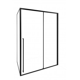 Душевая дверь TDSS-120/03C-8L, раздвиж 1200*2000, проф черный + торцевое стекло TSS-900/03C-8 900*2000, проф черный