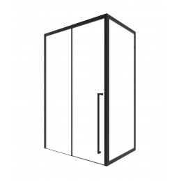 Душевая дверь TDSS-140/03C-8R, раздвиж 1400*2000, проф черный + торцевое стекло TSS-900/03C-8 900*2000, проф черный