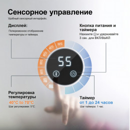 Полотенцесушитель электрический, встроенный Timo Saona 040/16SM белый матовый