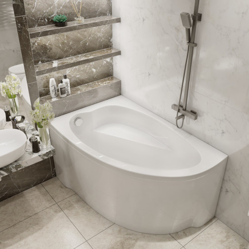 Комплект Акриловая ванна TIMO IVA1595L 150*95*70+Каркас + Слив-перелив+Гидромассаж 6 форсунок+Гидромассаж спины 3 форсунки