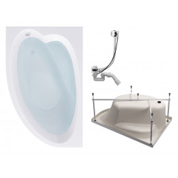 Комплект Акриловая ванна TIMO IVA1610L 160*100*70+Каркас + Слив-перелив
