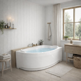 ванна LINNA149R-SET (1490*960*690) в сборе на раме с экраном
