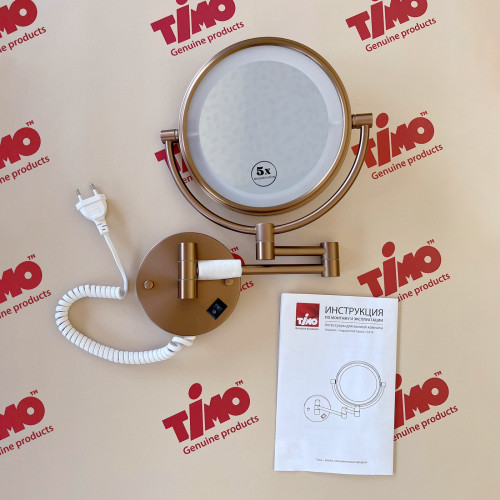 Зеркало с подсветкой Timo Saona 13376/19 розовое золото